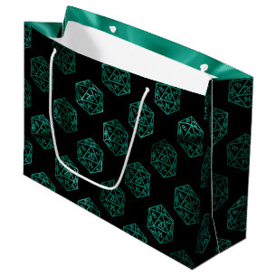 Grand Sac Cadeau Dés à jouer RPG Joueur Rétro de Table d'Emerald