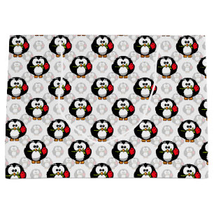 Grand Sac Cadeau Design de Motif de surface de pingouin mou Imprime