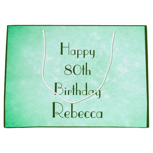 Grand Sac Cadeau Design élégant Happy 80e anniversaire (Devant)