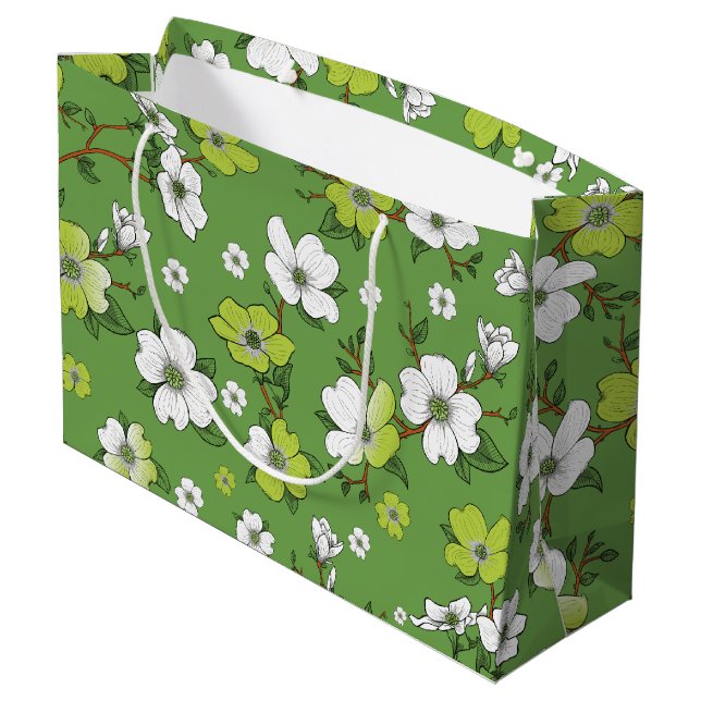 Grand Sac Cadeau Design floral 6 (Dos Angle)
