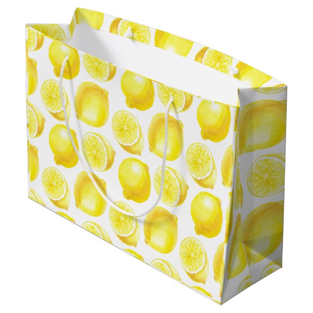 Grand Sac Cadeau Design motif citron (Dos Angle)