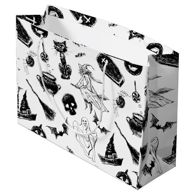 Grand Sac Cadeau Design motif d'Halloween (Dos Angle)