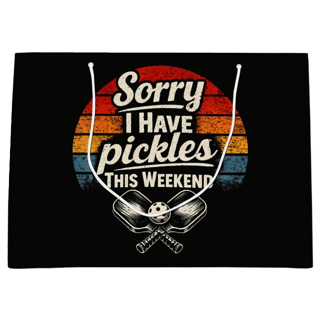 Grand Sac Cadeau Désolé, j'ai des pickles ce week-end  (Devant)