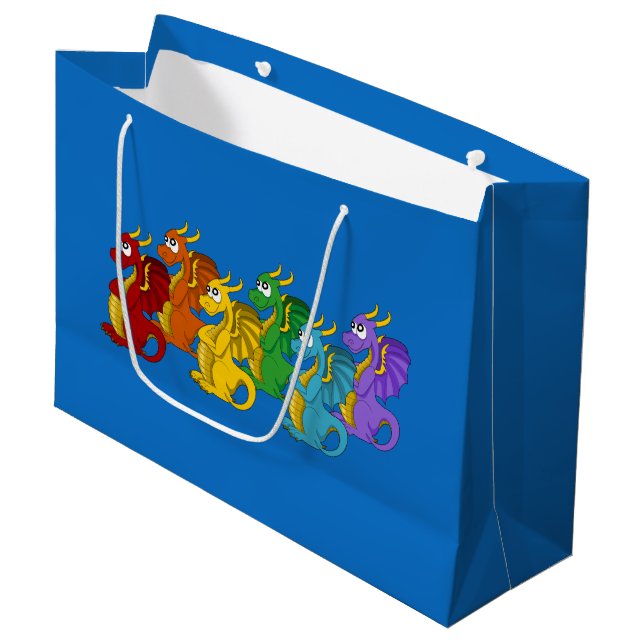 Grand Sac Cadeau Dessin animé de dragons (Devant Angle)