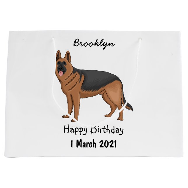 Grand Sac Cadeau dessin de berger allemand (Devant)