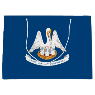Grand Sac Cadeau Dessin du drapeau de l'État de Louisiane