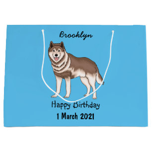 Grand Sac Cadeau dessin humoristique sibérien husky