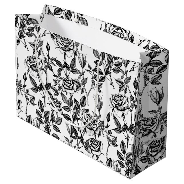 Grand Sac Cadeau dessin rose (Dos Angle)