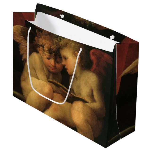 Grand Sac Cadeau Deux chérubins lisant par Rosso Fiorentino, Anges (Devant Angle)