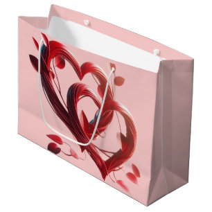 Grand Sac Cadeau Deux coeurs