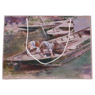 Grand Sac Cadeau Deux garçons en bateau (par Theodore Robinson)