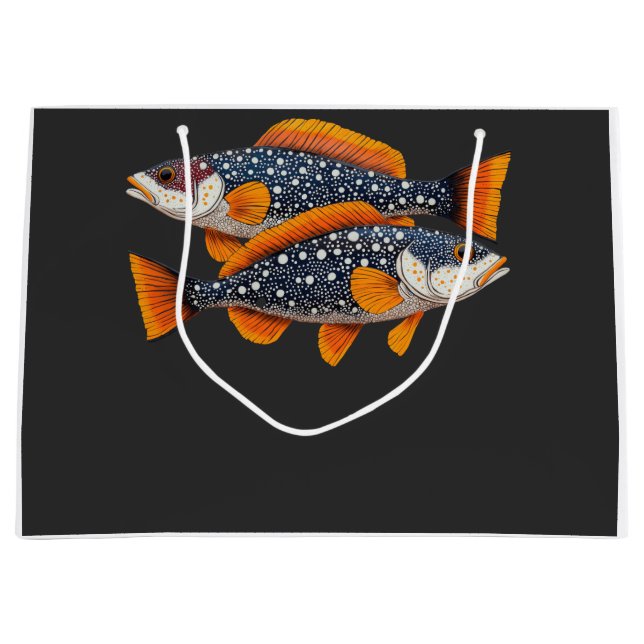 Grand Sac Cadeau Deux poissons tachetés (Devant)