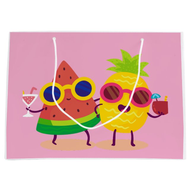 Grand Sac Cadeau Deux-ti Fruiti C'est des jumeaux (Devant)