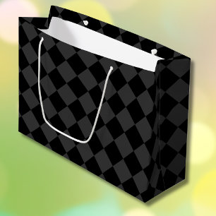Grand Sac Cadeau Diamants noirs et fumés - Élégants et intemporels