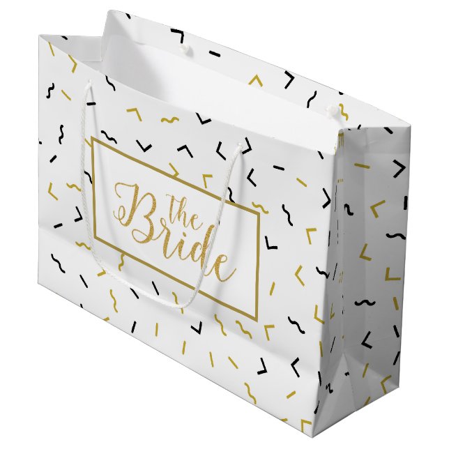 Grand Sac Cadeau Dieu & noir squgly Ines et motif d'angle (Devant Angle)