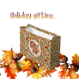 Grand Sac Cadeau Dindes de William Morris Vintage Citrouilles