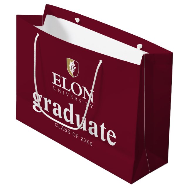 Grand Sac Cadeau Diplôme de l'Université Elon (Devant Angle)