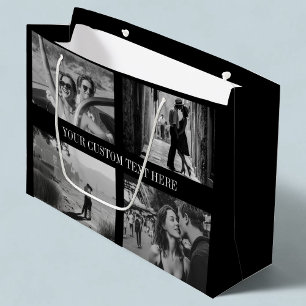 Grand Sac Cadeau Diplôme de Mariage photo, texte et couleur personn