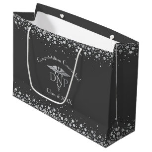 Grand Sac Cadeau Diplômé en pratique infirmière avancée Gris Argent