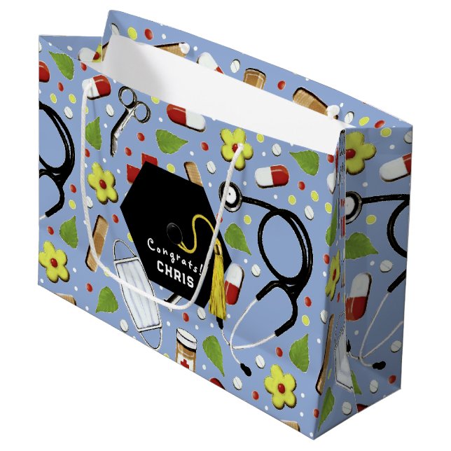 Grand Sac Cadeau Diplôme Médicale (Devant Angle)