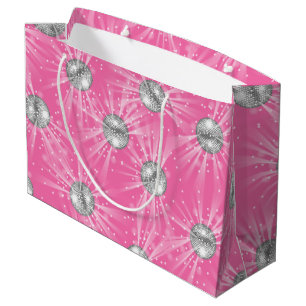 Grand Sac Cadeau Disco Ball Baby shower fille rose Super