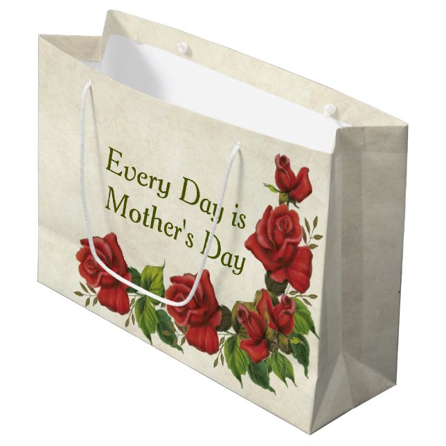 Grand Sac Cadeau Dites-le avec des roses (Devant Angle)