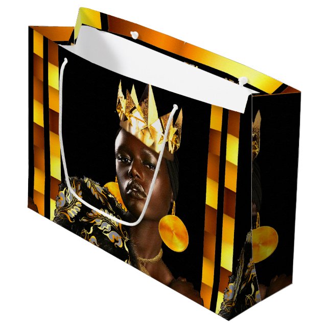 Grand Sac Cadeau Diva afro-américaine (Devant Angle)