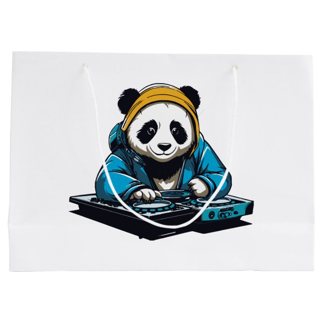 Grand Sac Cadeau DJ Kawaii Panda (Dos)