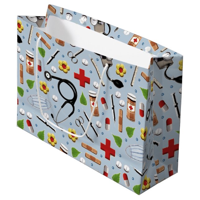 Grand Sac Cadeau Docteur en médecine (Devant Angle)