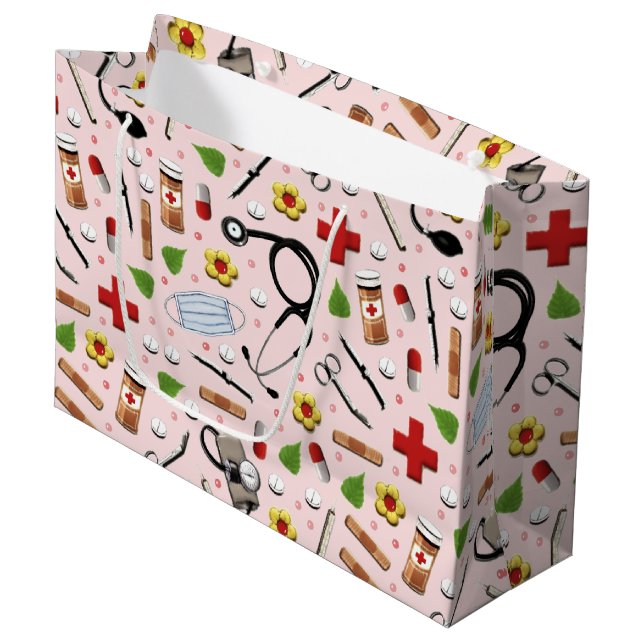 Grand Sac Cadeau Docteur Pink (Devant Angle)