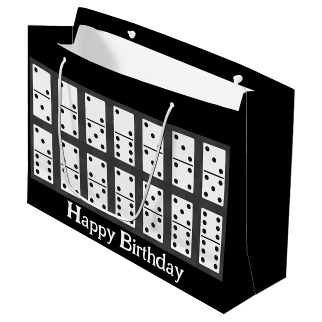 Grand Sac Cadeau Dominos Design (Devant Angle)
