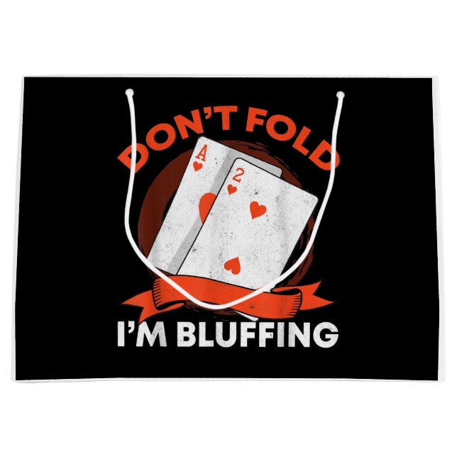 Grand Sac Cadeau Dont fold Poker (Devant)