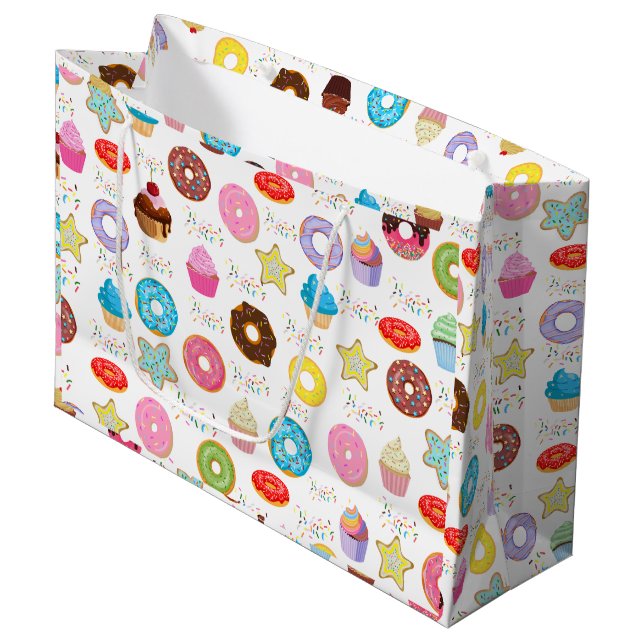 Grand Sac Cadeau Donut et Cupcakes (Devant Angle)