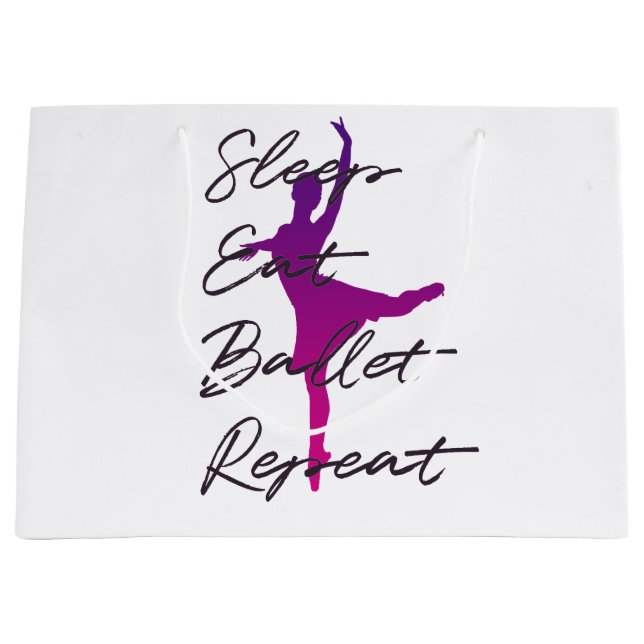 Grand Sac Cadeau Dormir, Manger, Ballet, Répéter (Devant)