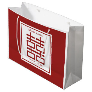 Grand Sac Cadeau Double Mariage chinois