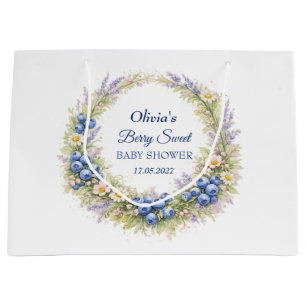 Grand Sac Cadeau Douce Baby Shower Bébé Fille Garçon Myrtille