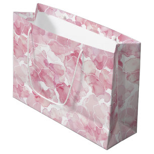 Grand Sac Cadeau Douce Fête de Mariage Abstraite Rose