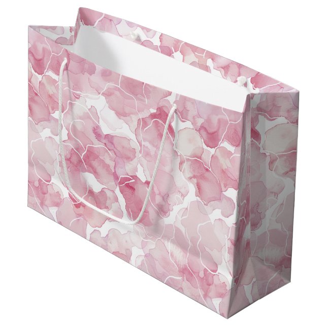 Grand Sac Cadeau Douce Fête de Mariage Abstraite Rose (Devant Angle)