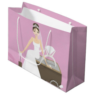 Grand Sac Cadeau douche nuptiale se reposante de jeune mariée