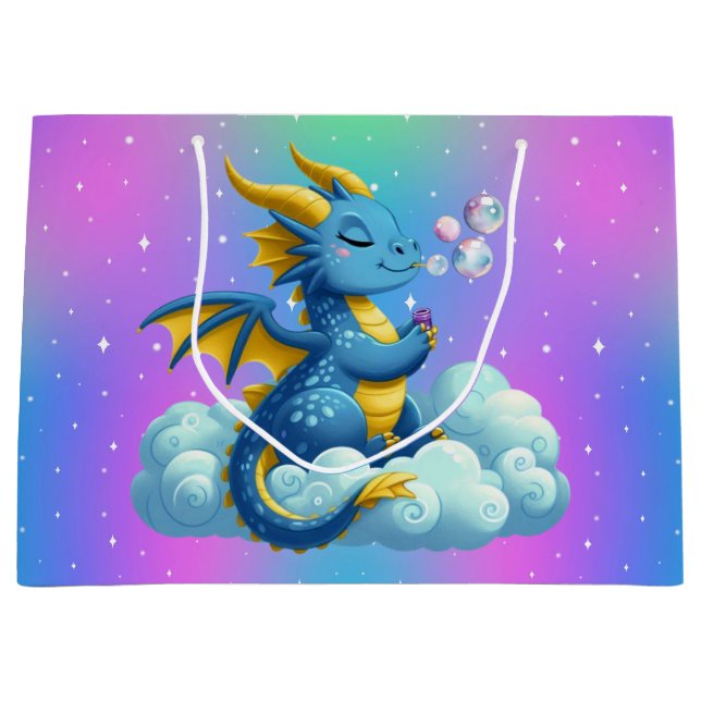 Grand Sac Cadeau Dragon mignon/Whimsical (Devant)