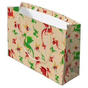 Grand Sac Cadeau Dragon Slayer Knight Boy fête d'anniversaire