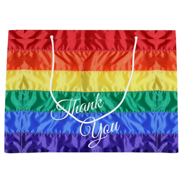 Grand Sac Cadeau Drapeau arc-en-ciel LGBT LGBTQ+ bandes arc-en-ciel (Devant)