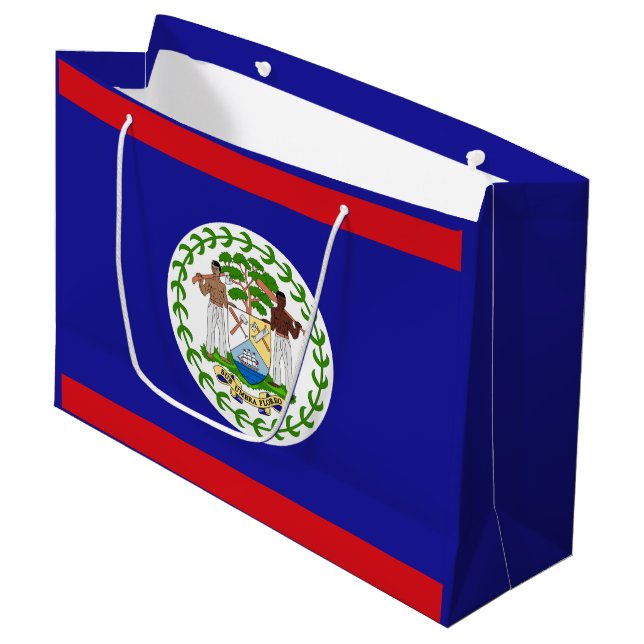 Grand Sac Cadeau Drapeau bélizien (Devant Angle)