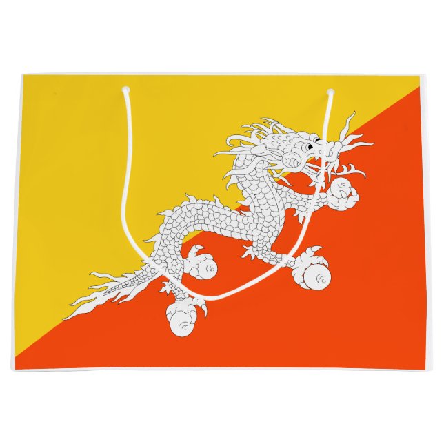 Grand Sac Cadeau Drapeau bhoutanais (Bhoutan) (Dragon tonnerre) (Devant)