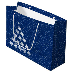 Grand Sac Cadeau Drapeau Bleu Scribblé Texas Arbre de Noël