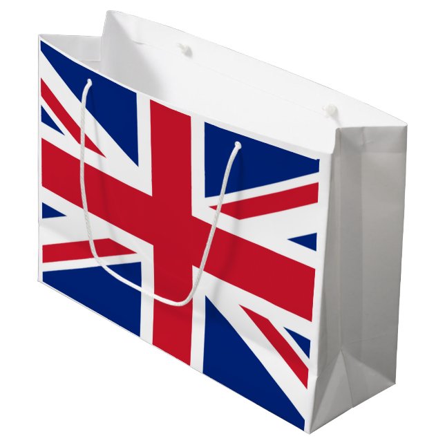 Grand Sac Cadeau Drapeau britannique (Devant Angle)