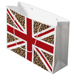 Grand Sac Cadeau Drapeau britannique d'Union Jack avec la copie de