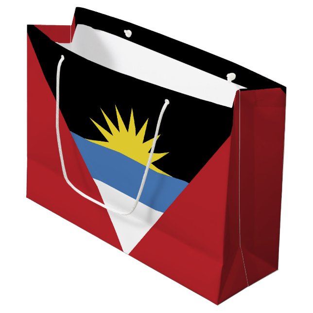Grand Sac Cadeau Drapeau d'Antigua-et-Barbuda (Devant Angle)