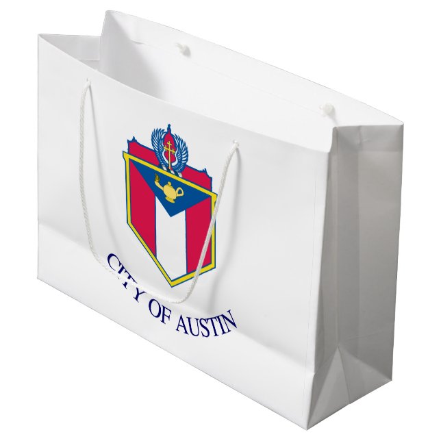 Grand Sac Cadeau Drapeau d'Austin, Texas (Devant Angle)