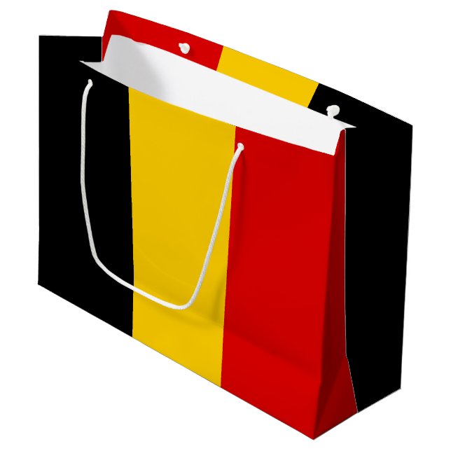Grand Sac Cadeau Drapeau de Belgique (Devant Angle)